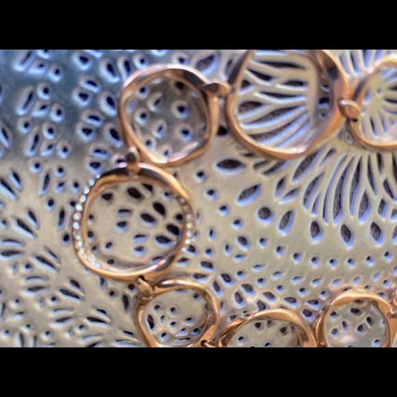 Fossil Gold Circle Bracelet Adorned by crystal embellishments NWT - Picture 5 of 12